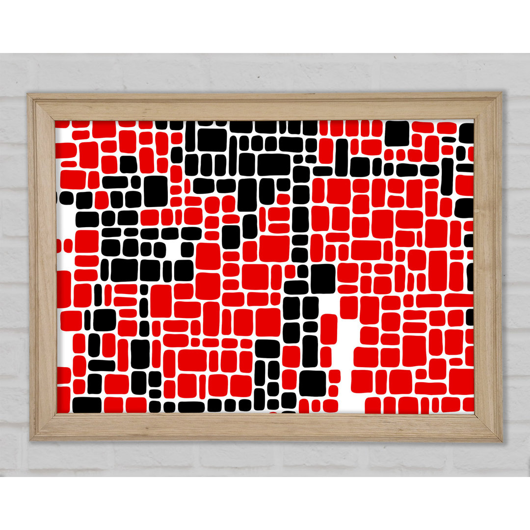 Mosaic Reds - Einzelne Bilderrahmen Kunstdrucke