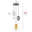 3-Light matte black glass spherical dimmable pendant lamp