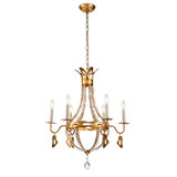 6 Light Traditional Antique Gold Chandelier