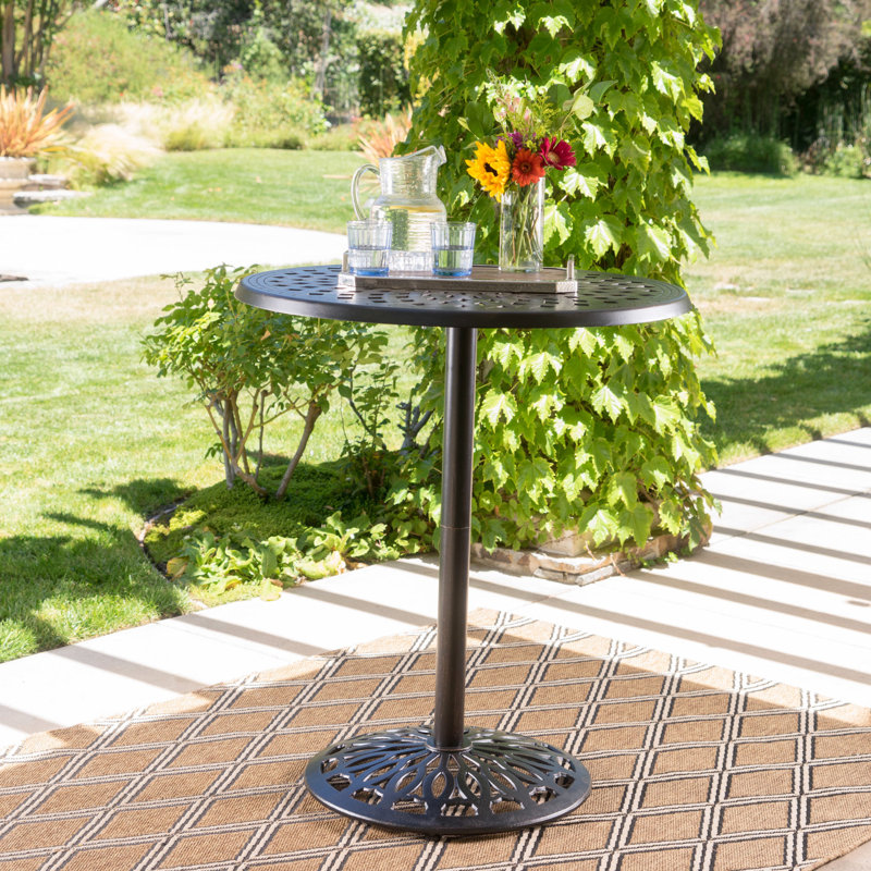 Table de bar en aluminium coulé 35 po - Cuivre, pour un look extérieur charmant, une étable ronde en cuivre et un accessoire tendance