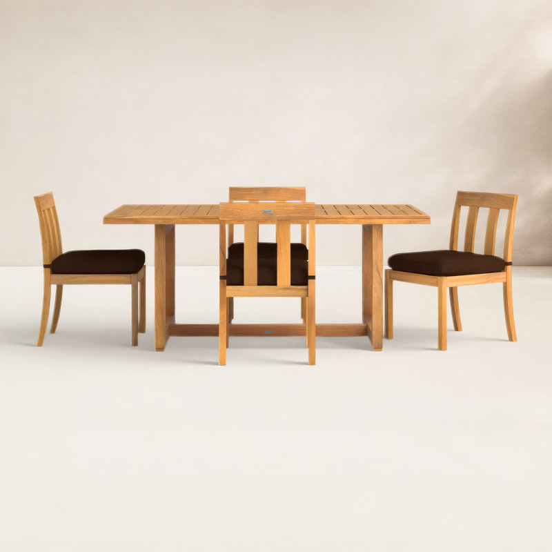 Ensemble de salle à manger rectangulaire avec coussins 70,8 po Melrose, Marron foncé