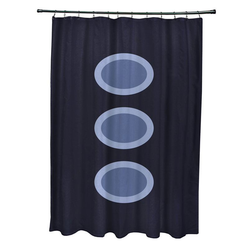 Ashcraft Geometric Shower Curtain, Navy Blue/Blue