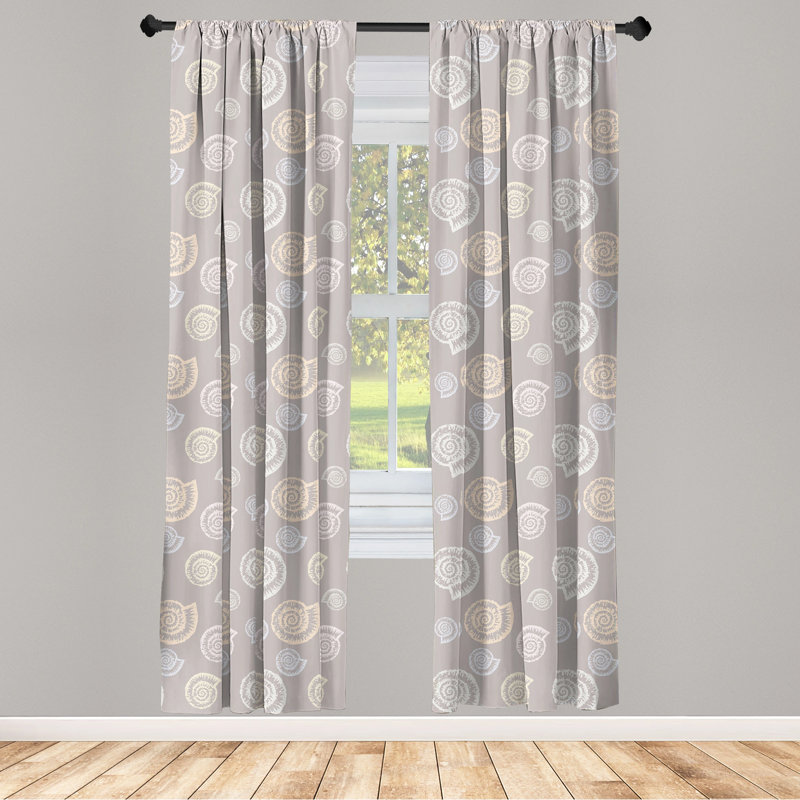 Shells Semi-Sheer Rod Pocket Curtain Panels, 28" x 95"