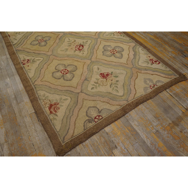 Antique American Hooked Rug Canada Hooked - Loop Pile