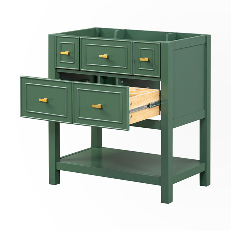 Accent Chests / Cabinets 29.56'' Bathroom Vanity Base Only, Green