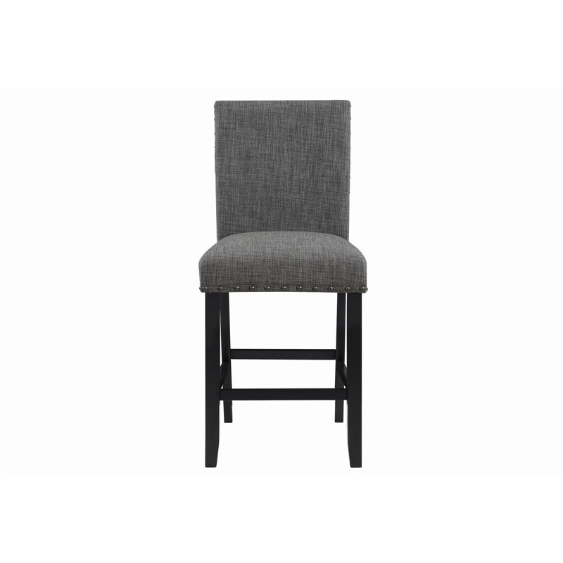 2PC Modern Charming Bar Stool Set,Casual Dining Side Chair with Exquisite Detailing for Stylish Seating, Grey