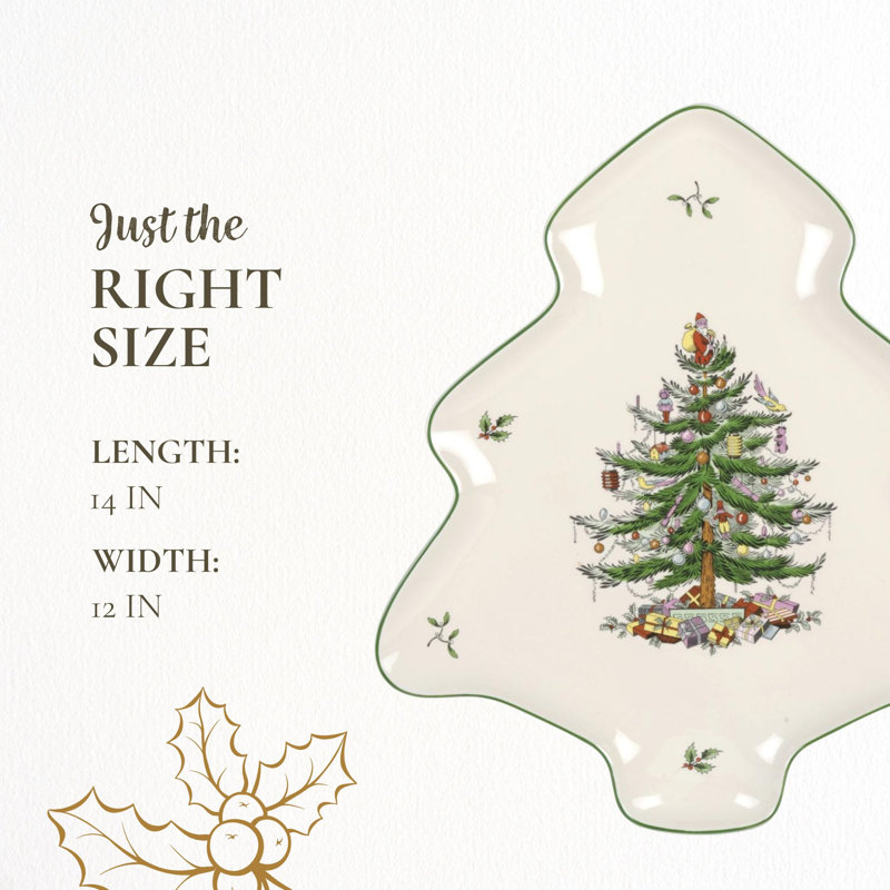 Spode Christmas Tree Tree-Shaped Dish 14"