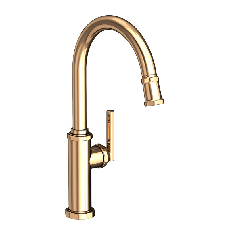 Heaney Single Handle Pull Down Kitchen Faucet, French Gold (PVD)