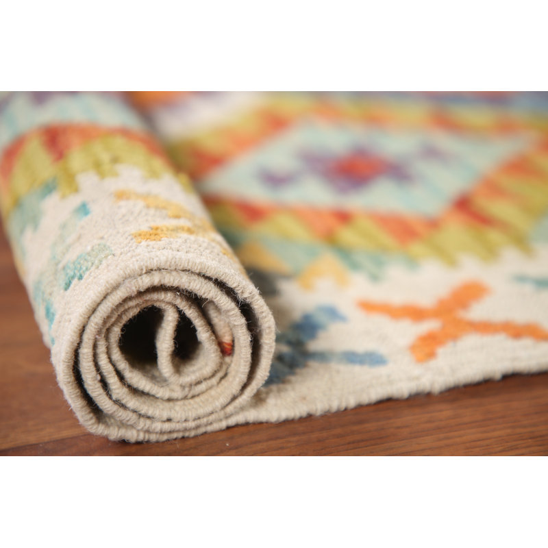 Tapis géométrique en laine pour vestibule Kilim