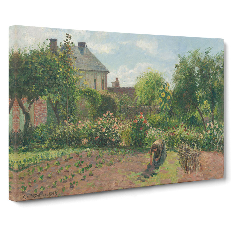 Garden At Eragny by Camille Pissarro - Wrapped Canvas Painting, 40cm H x 60cm W x 3cm D