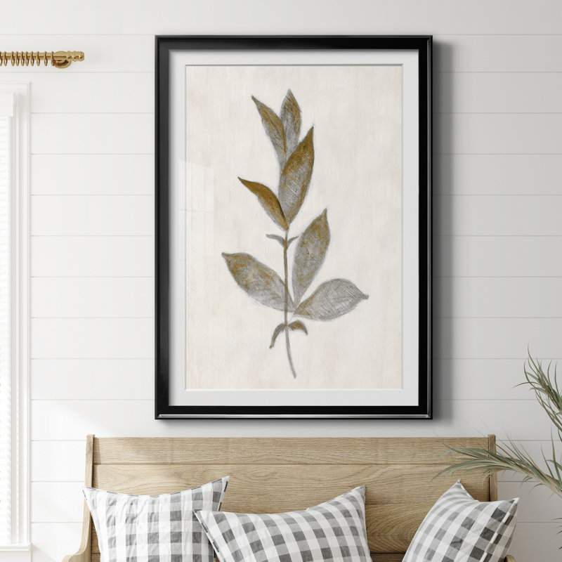 Bronze Leaf II - Reproduction d'art sur papier encadrée, H 30,5 po x l 42,5 po x P 1,5 po, Papier noir