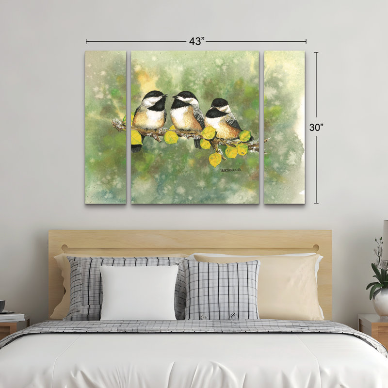 Ensemble de 3 panneaux muraux - "Barton", "Threes Company", art mural sur toile pour le salon, la chambre à coucher ou le bureau 