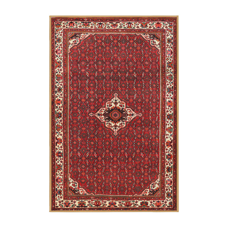 Tapis rouge/vert traditionnel Gertraud, Rectangle 6 pi x 9 pi