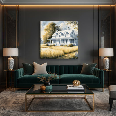 «Farm Farmhouse», art mural sur toile beige