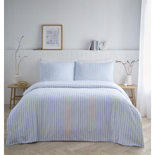 Cotton Blend Striped Duvet Cover Set