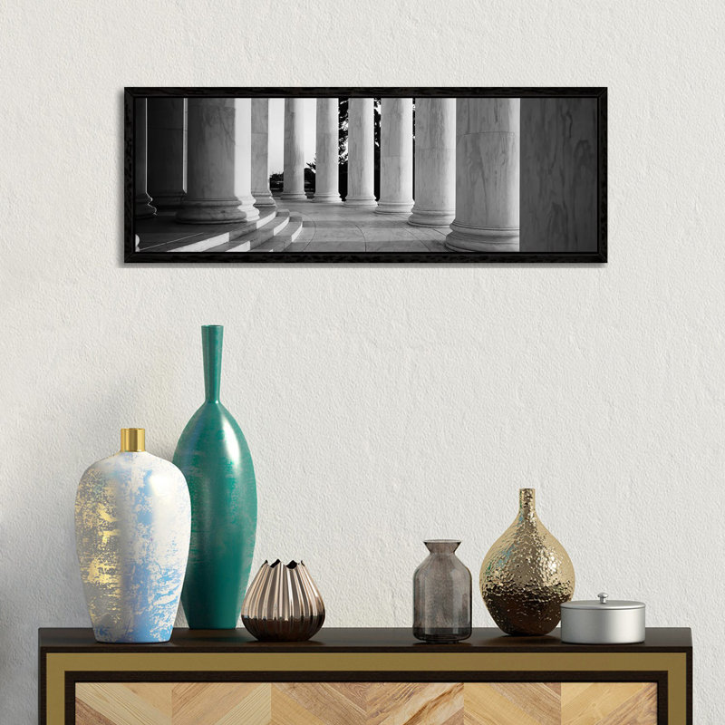 Jefferson Memorial Washington DC by Panoramic Images - Panoramic Gallery-Wrapped Canvas Giclée on Canvas, Black Floater Frame