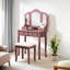 Ensemble coiffeuse et tabouret en bois