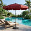 Parasol de terrasse à énergie solaire anti-décoloration résistant aux rayons UV de 10 pieds avec toit ventilé à 3 niveaux et lumières DEL pour un abat-jour de terrasse près de la piscine