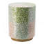 Tabouret de jardin cylindrique avec table d'appoint D14 x 18 po vert / rose