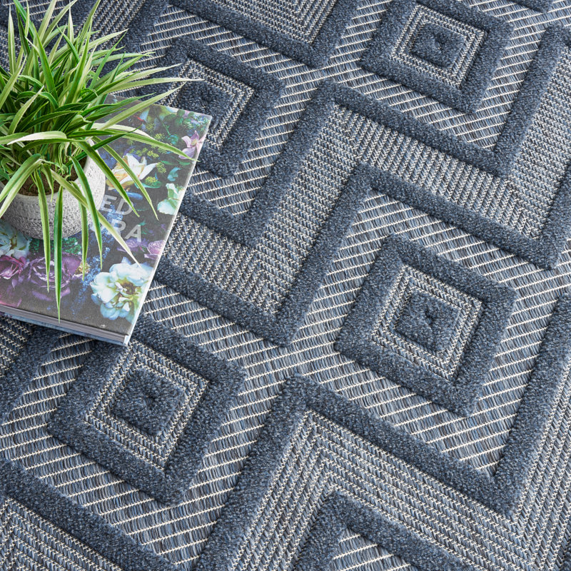 Tapis intérieur / extérieur bleu marine Foundry Select, Rectangle 9 pi x 12 pi