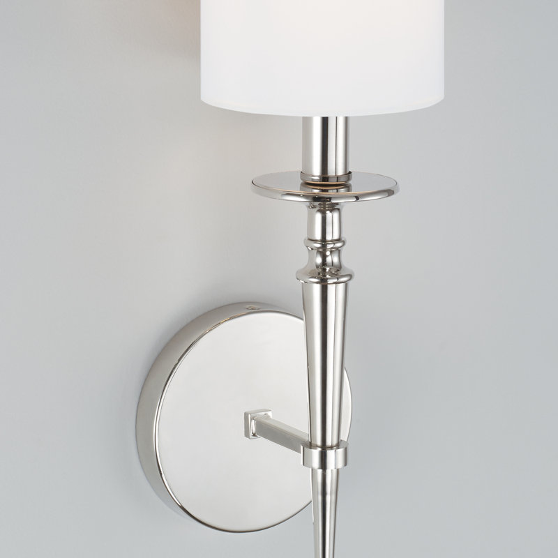 Eastbourne 1-Light Dimmable Steel Wallchiere, Polished Nickel