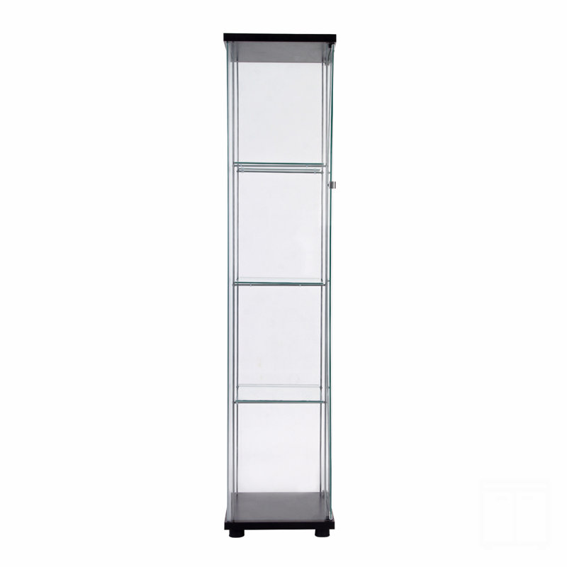 Vitrine à une porte avec 4 tablettes, Noir