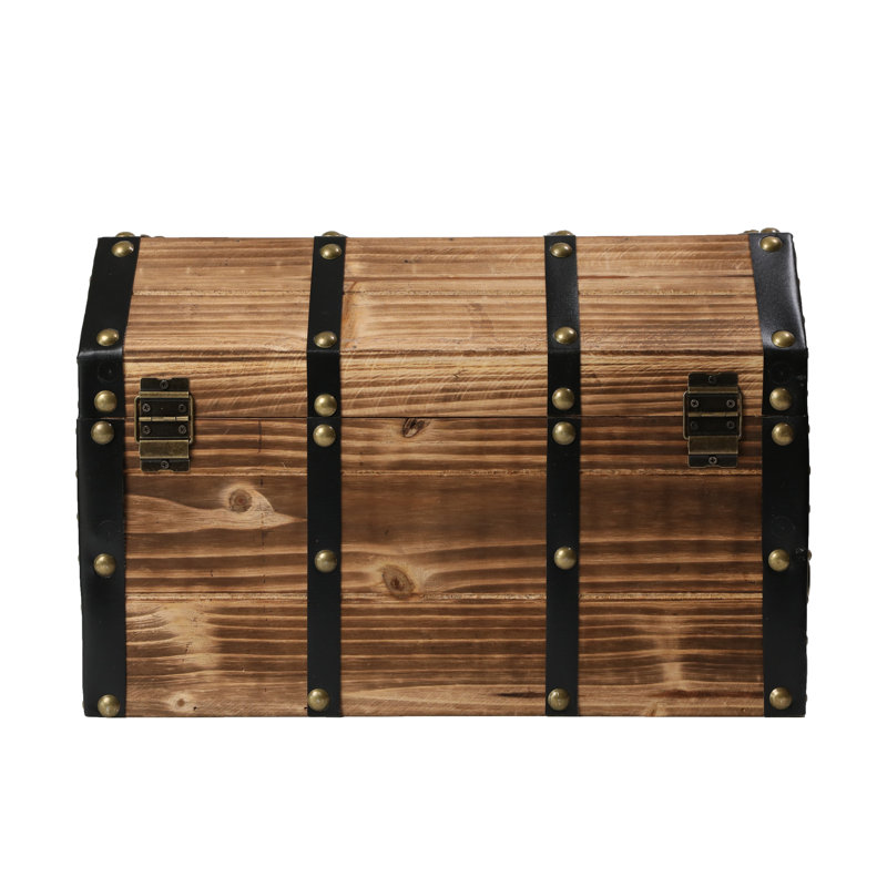 Quickway Imports Large Wooden Pirate Lockable Trunk with Lion Rings ...