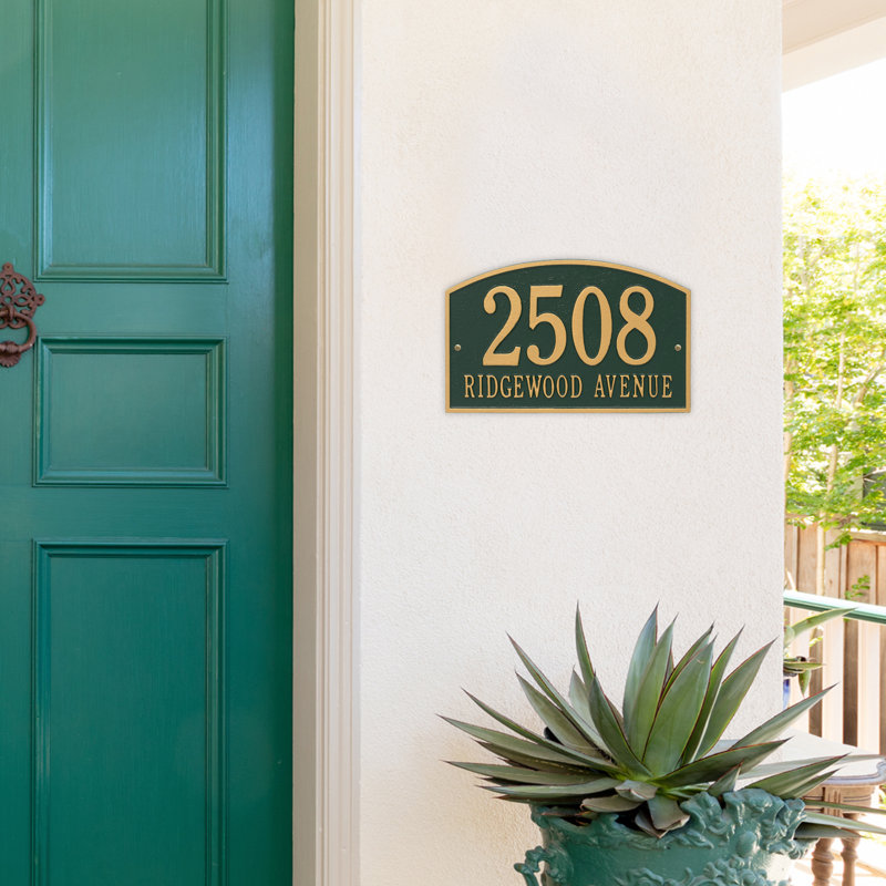 Legacy 2-Line Wall Address Plaque, Yes, Black / Gold
