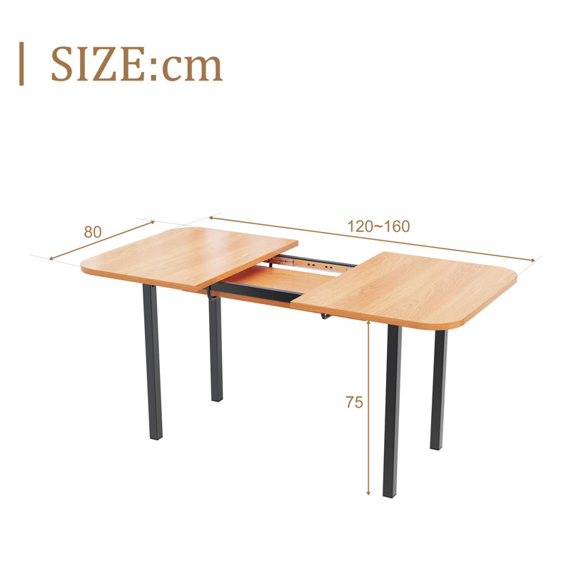 Arkisha Extendable Metal Base Dining Table