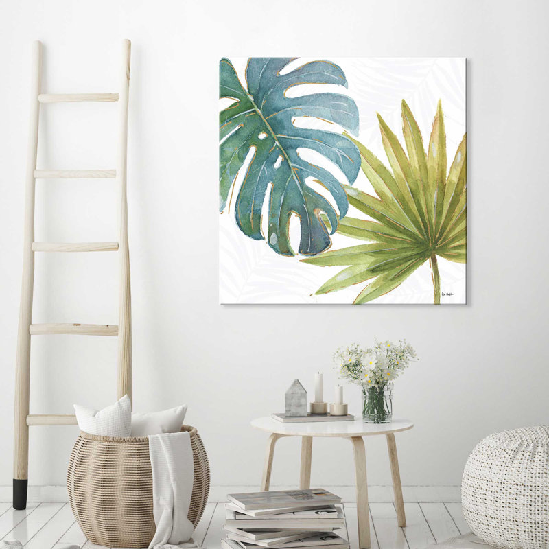 «Tropical Blush VIII», reproduction de peinture à l'aquarelle sur toile, H 18 po x l 18 po x P 1 po, Toile tendue
