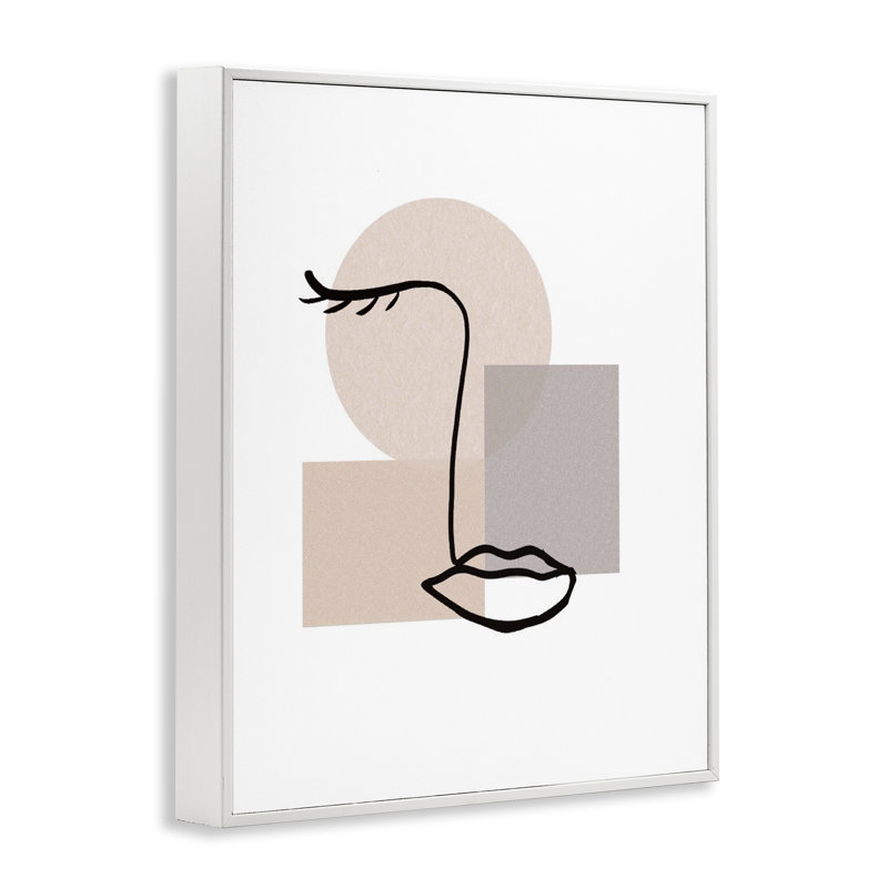 «Minimal Face», estampe numérique par Chen Alyesh, Giclée encadrée blanc bord de mer, H 30 po x l 24 po