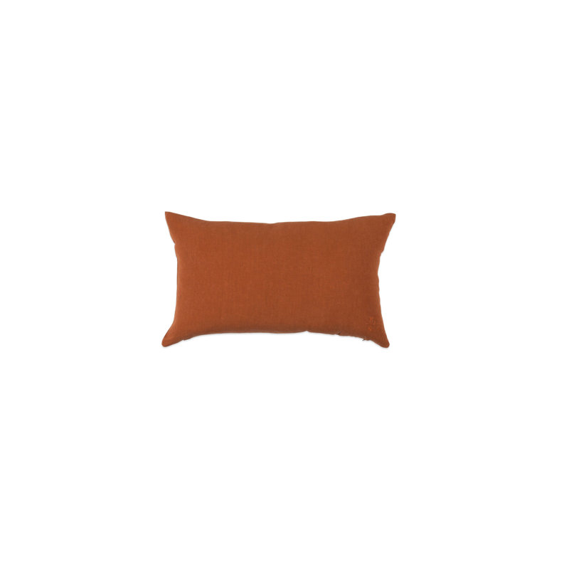 Simple Linen Pillow Cover & Insert, Terracotta, Rectangle 12" H x 22" W