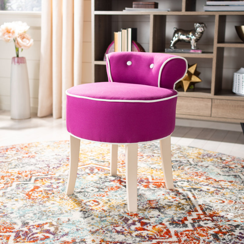 Abordale Solid Wood Accent Stool, Fuschia