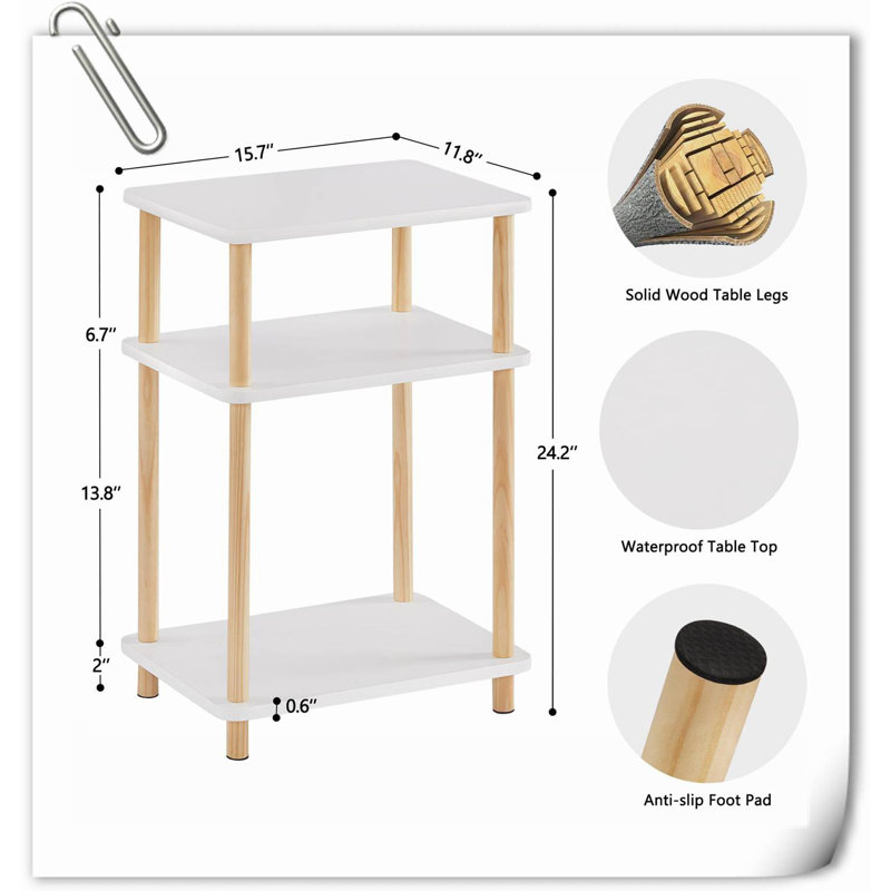 Table de chevet Bryaunna, Blanc