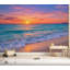 Papier peint adhésif autocollant de plage bord de mer rose Sunset Sunset-133601508