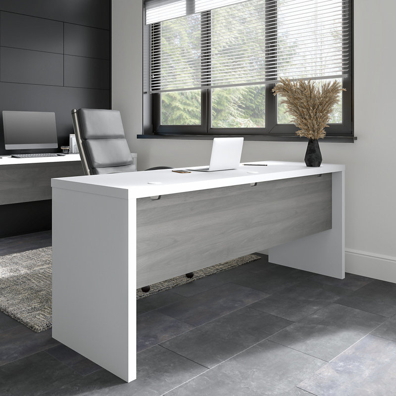 Echo Desk, H 30 po x l 72 po x P 23,54 po, Blanc pur / gris moderne
