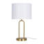  Lampe de table Isla avec abat-jour en lin blanc-1572537148