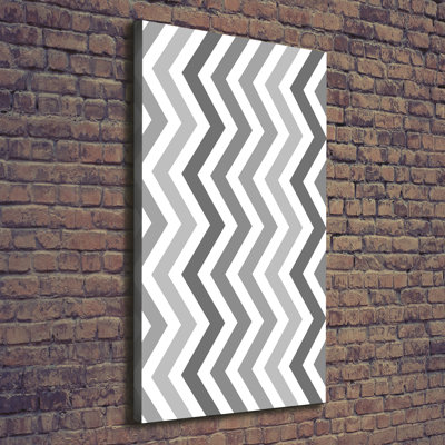 Gray Zigzags - Wrapped Canvas Print