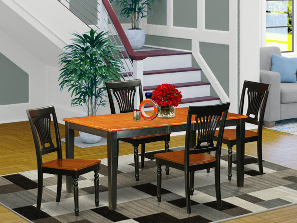 Cleobury 5 - Piece Extendable Solid Wood Dining Set