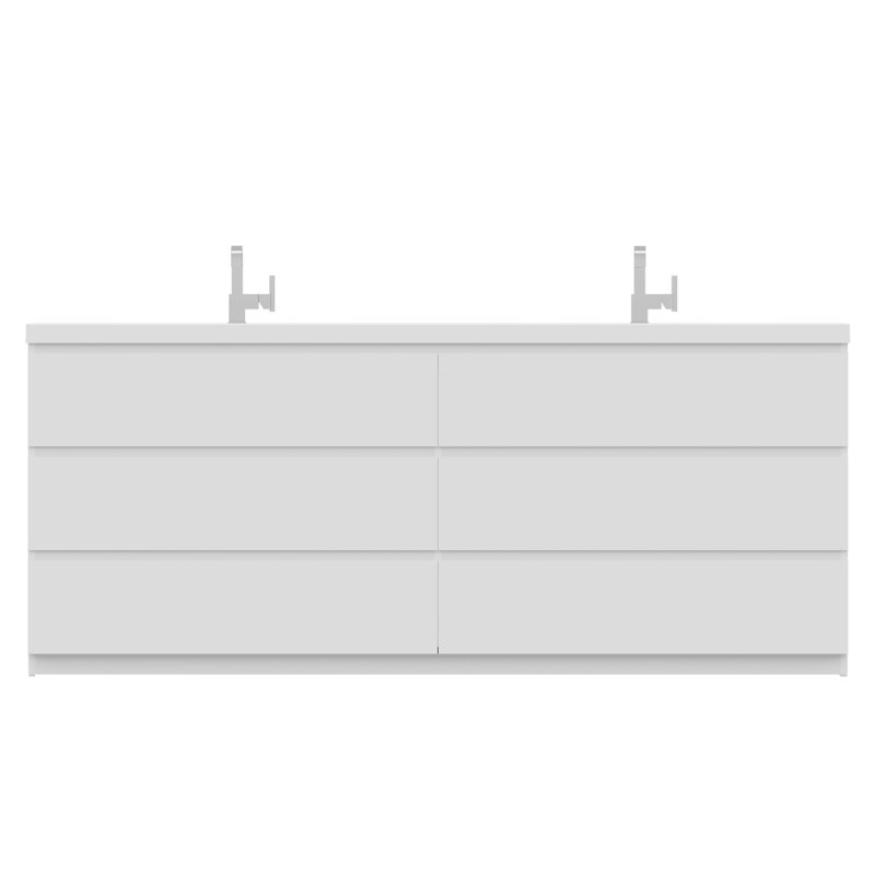 Ensemble de meuble-lavabo double 84 po Arjina, Blanc