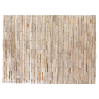 Natural Hide hand-tufted Leather Hide Ivory/Beige/Multi Area Rug