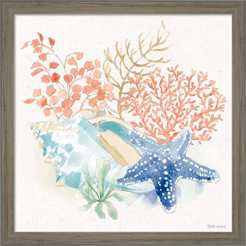 «Seaside E» par Beth Grove - ensemble de 2 peintures encadrées