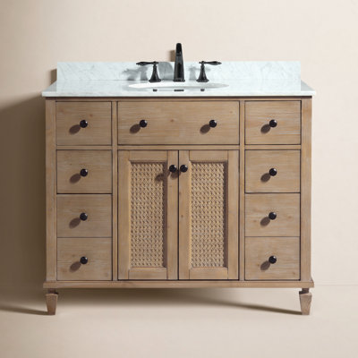 Berkely 42" Carrara Marble Single Bathroom Vanity
