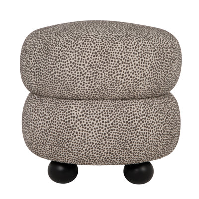 Upholstered Ottoman with Black Ball Feet