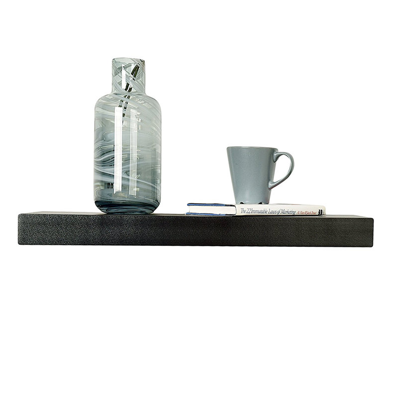Bovina Floating Shelf, Black, 2" H x 24" W x 9.25" D