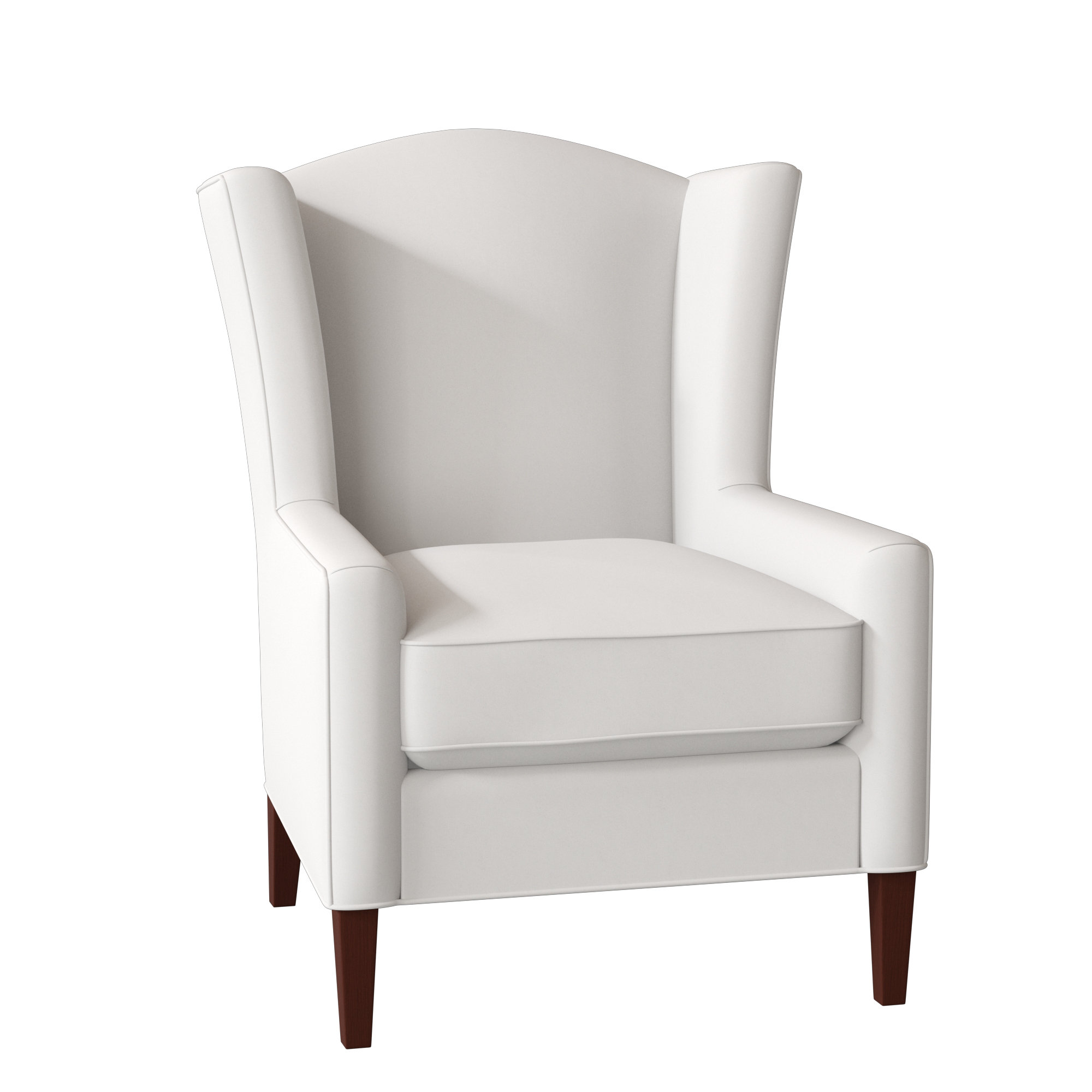 Cataria Upholstered Wingback Chair, No, Pecan, Goody Dark Brown