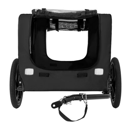Outdoor Heavy Duty Collapsible Pet Bike Trailer With 16-Inch All-Terrain Wheels & Universal Hitch – Foldable Dog/Cargo Carrier Cart For Bicycles