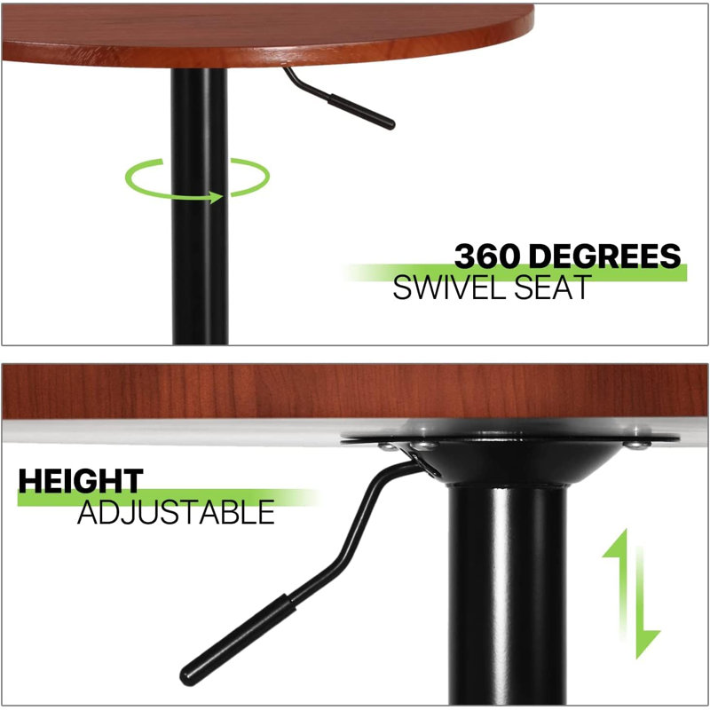 Round Metal Base Dining Table, Black, Red