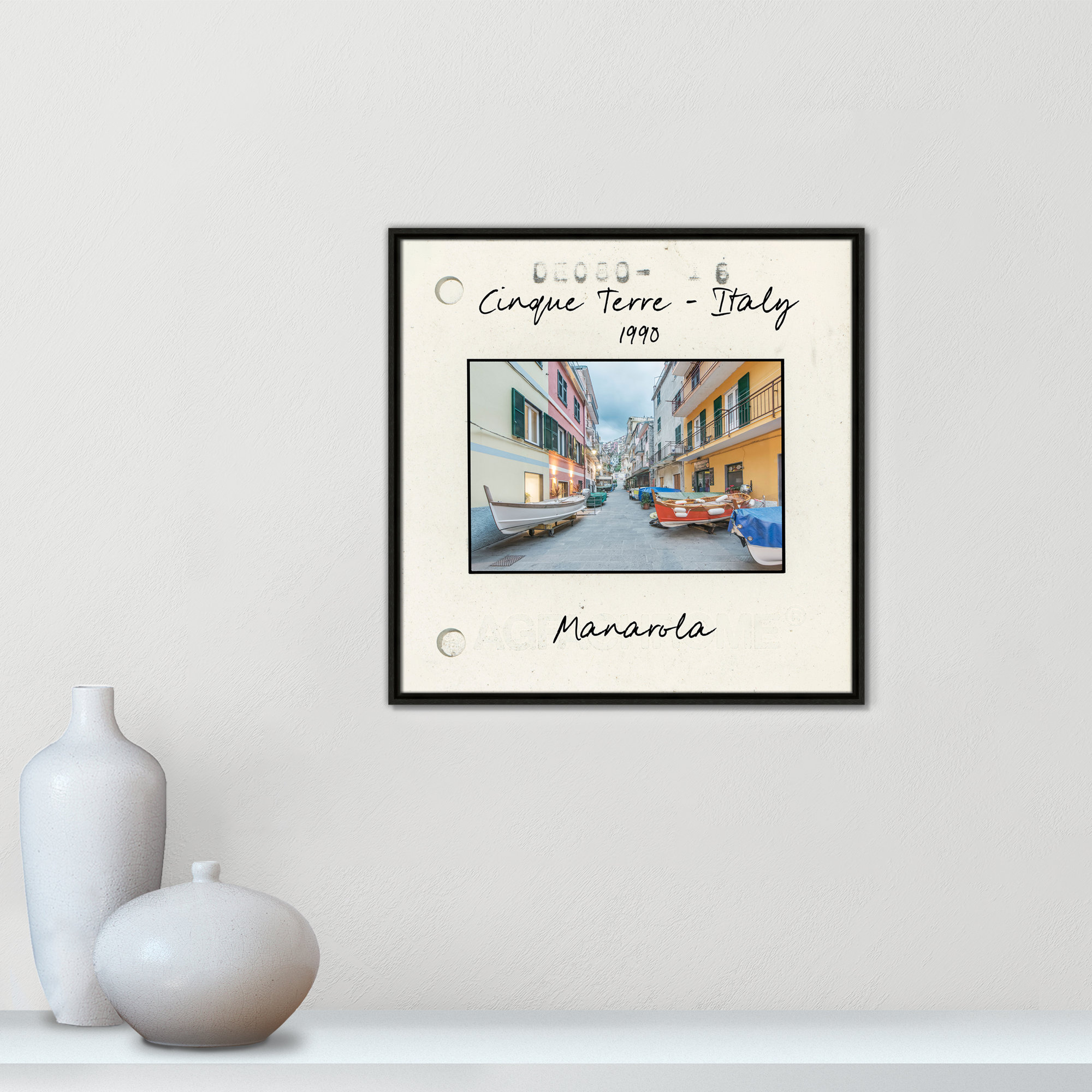 Cinque Terre, Italy - Manarola Print by Danita Delmont, Espresso Floater Framed Canvas, 25.5" H x 25.5" W x 2" D