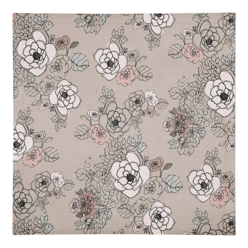 Intricate Floral Rectangular Napkkin, Gray